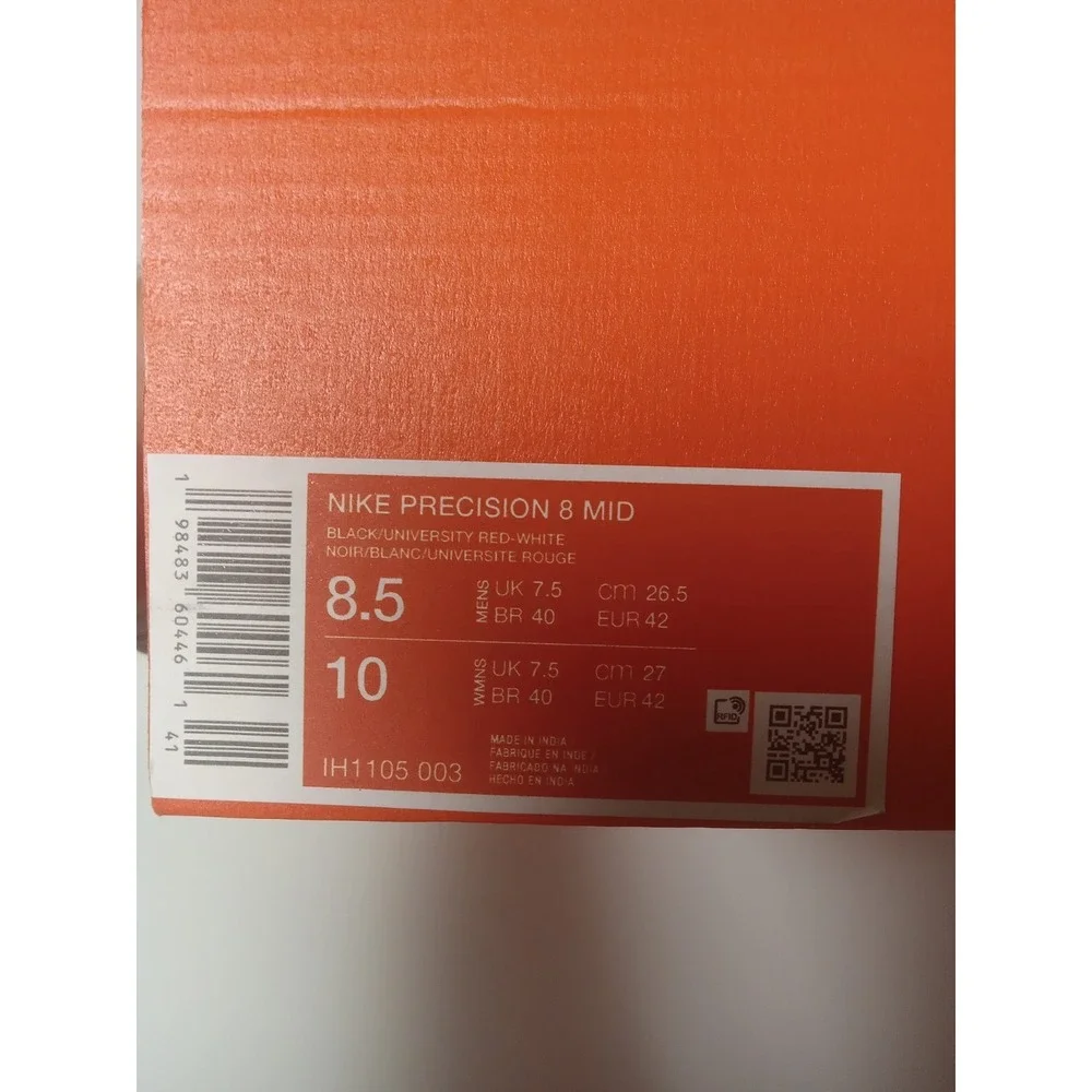 Size 8.5 - Nike Precision 8 MID Black/White/University Red